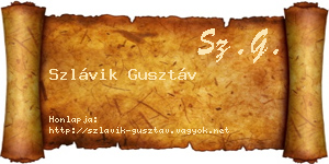 Szlávik Gusztáv névjegykártya