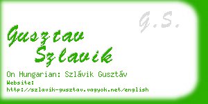 gusztav szlavik business card